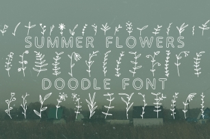 Summer flowers doodle in ttf, otf Font Download