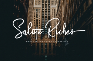 Salute Riches - Handwritten Font Font Download