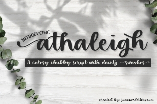 Athaleigh Script| A cutesy chubby script with dainty swashes Font Download