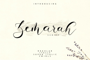 Zemarah script - 3 styles + Extras Font Download