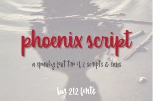 Phoenix Script Font Trio, 2 Script fonts, Sans Serif and Bonus Dingbat Font Download