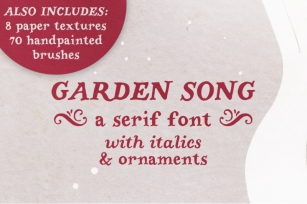Garden Song serif font and extras Font Download
