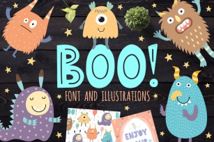 Boo! - Uppercase Font, illustrations Font Download