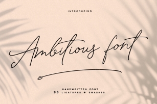 Ambitious - handwritten font Font Download
