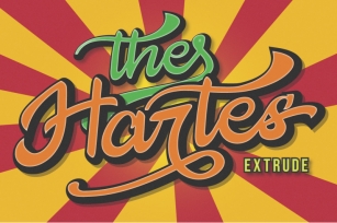 The Hartes Extrude Retro Script Font Font Download