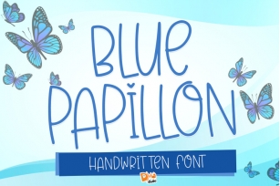 Blue Papillon - Cute Handwritten Font Font Download