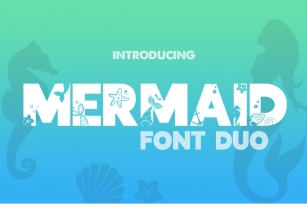 Mermaid Font Duo (Silhouette Font, Scales Font, Sea Font) Font Download