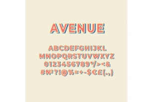 Avenue vintage 3d vector alphabet set Font Download