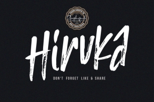 HIRUKA  Handbrushed Font Font Download