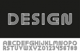 English stylized striped alphabet Font Download