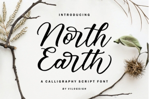 North Earth a Beautiful Calligraphy Script Font Font Download