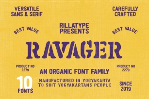Ravager - Organic Typeface Family (10 Fonts) Font Download
