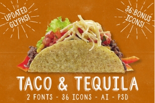Taco and Tequila, 2 Fonts + Extras! Font Download