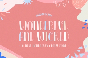 Wonderful and Wicked Font (Cute Fonts, Craft Fonts, Curly Fonts) Font Download