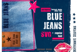 Blue Jeans SVG and Regular Font Font Download