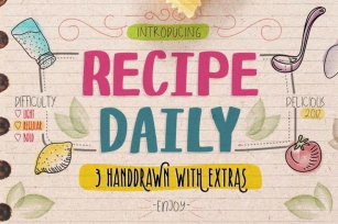 Recipe Daily Typeface with Extras Font Download