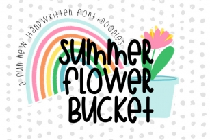 Summer Flower Bucket Font Font Download
