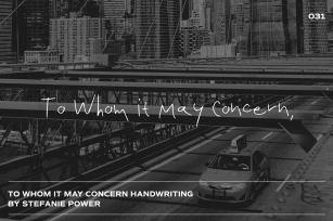 To Whom it May Concern Font Download