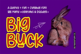 BigBuck - a Quirky Fun Cuttable Font with Many Ligatures and Doodles Font Download