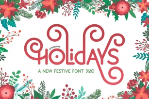 Holidays Font Duo (Christmas Fonts, Festive Fonts, Holidays Fonts) Font Download