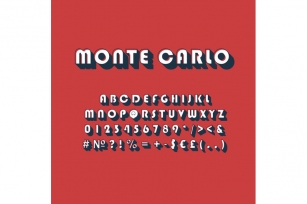 Monte Carlo vintage 3d vector alphabet set Font Download