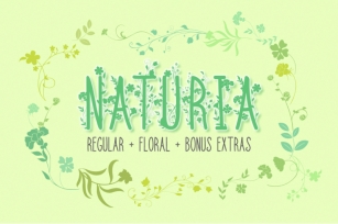 Naturia Floral Font & Bonus Extras Font Download