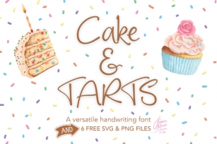 Cake & Tarts handwriting font Font Download