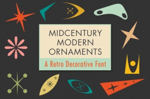 Mid-Century Modern Ornaments Decorative Dingbats Font Font Download