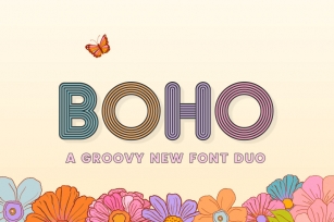 Boho Font Duo (Groovy Fonts, Boho Fonts, Vintage Fonts) Font Download