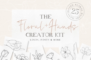 Florals + Hands Creator Kit Font Download