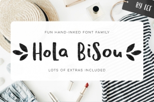 Hola Bisou - hand painted feminine ink font Font Download
