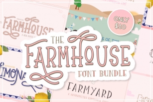 The Farmhouse Fonts Bundle (Farmhouse Fonts, Craft Bundles) Font Download