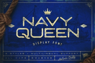 Navy Queen Display Font Font Download