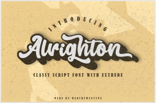 Alrighton - Classy Script Font with Extrude Font Download