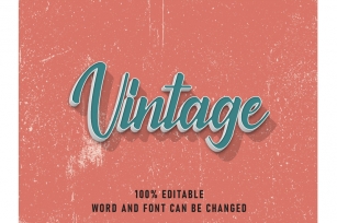 Vintage Text Effect Editable Color with Grunge Style Retro Font Download