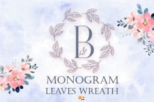 Monogram Leaves Wreath Font Download