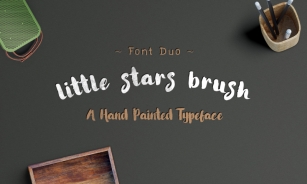 Little Stars Brush Font Duo Font Download
