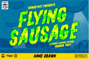 Flying Sausage - Layered Sci Fi Font Font Download