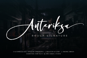 Antariksa -Rough Signature- Font Download