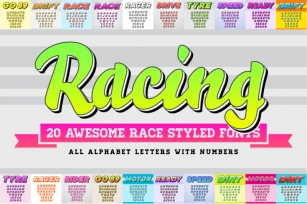 Awesome 20 Racing Fonts with Numbers Font Download