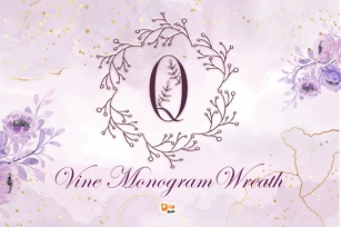 Vine Monogram Wreath Font Download