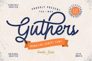 Guther - Monoline Script Font Font Download
