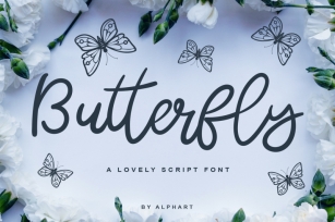 Butterfly - a lovely script font font Font Download