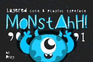 Monstahh Layered Typeface Font Download