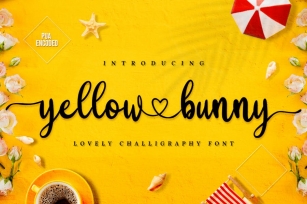 Yellow Bunny - Lovely Calligraphy Font Font Download