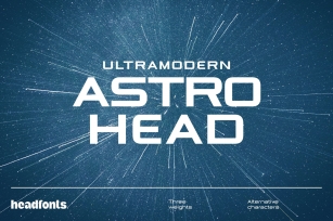 Astrohead geometric sans serif typeface Font Download