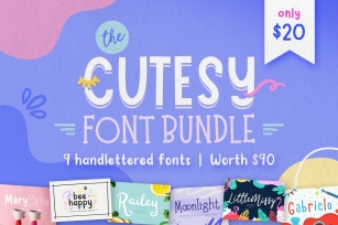 The Cutesy Bundle 9 s! Font Download