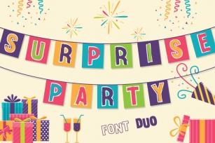 Surprise Party Font Family for Kids, Birthdays and Fun! Font Download