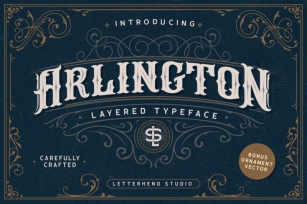 Arlington Layered Font & Ornaments Font Download