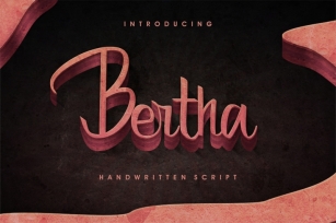 Bertha - script with English and Russian letters and ligatures. Font Download